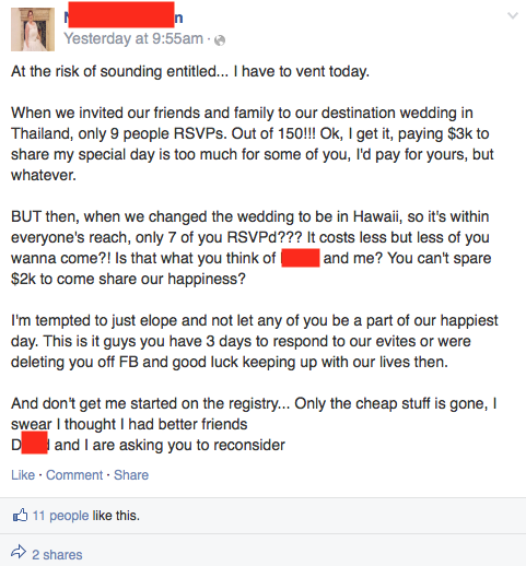 Bride Viral Rant Hawaii Thailand Destination Wedding